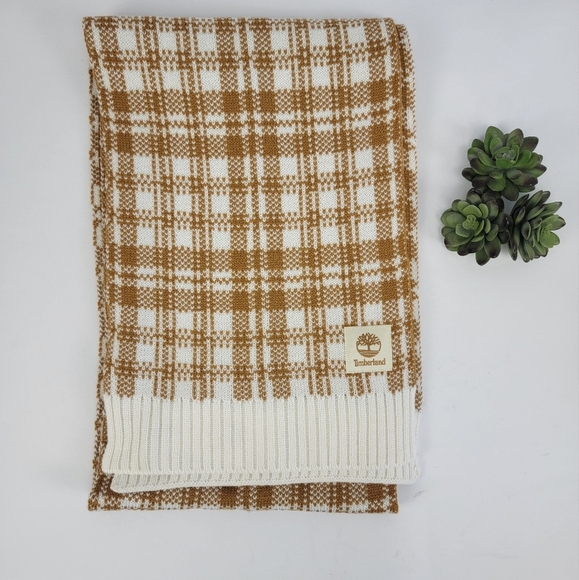 Timberland Plaid Scarf Color: Wheat Plaid NWT - Picture 14 of 15